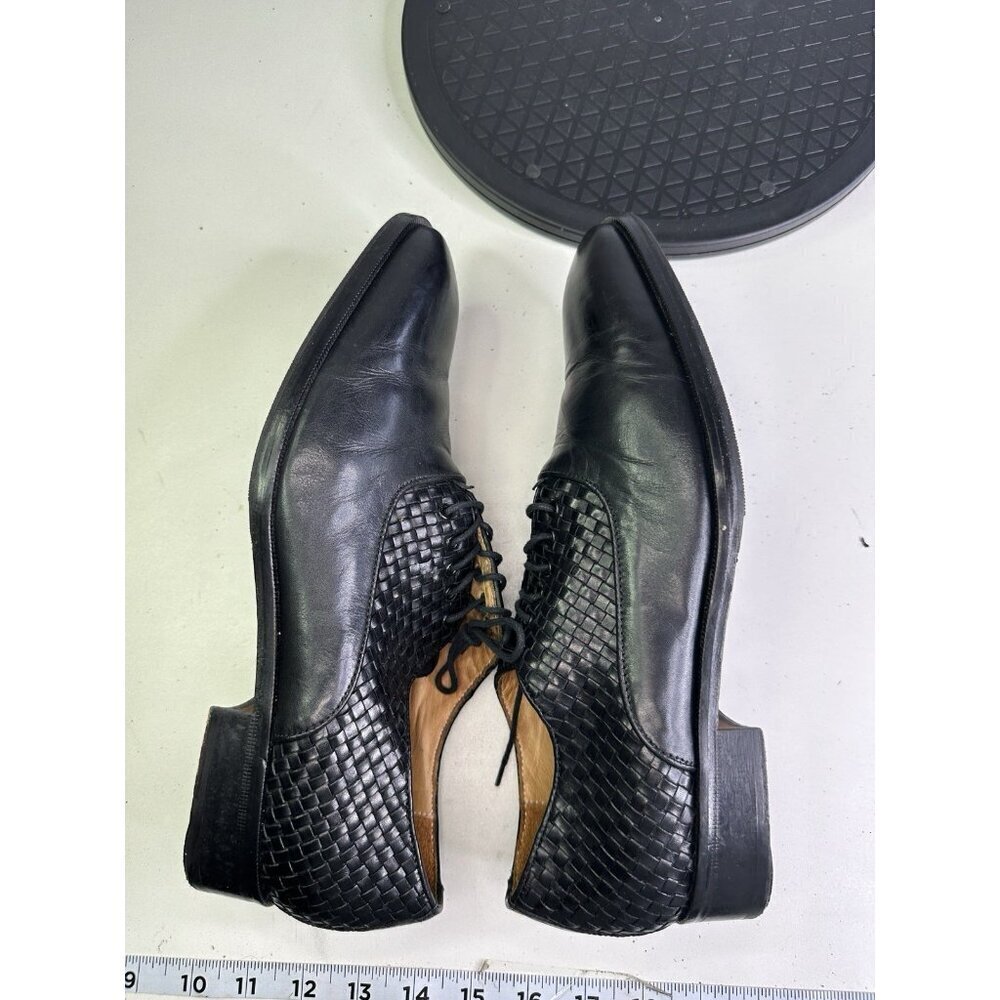 Paul Frederick Dress Shoes Sz 9 M Mens Black Textured Leather - Picture 6 of 9
